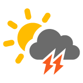 Patchy cloud with thunderstorms Patchy cloud with thunderstorms