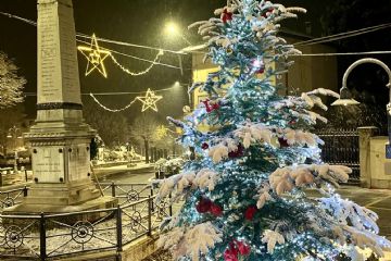 Decorazioni, luci in segno di gioiosa festa
